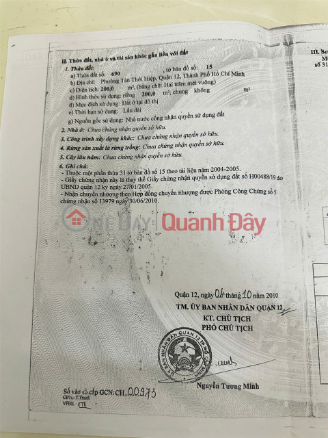 HOUSE FOR SALE IN A PRIME LOCATION, WIDE ALLEYWAY ALLOWING TWO CARS TO PASS EACH OTHER IN DISTRICT 12, HO CHI MINH CITY _0