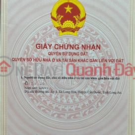 ĐẤT CHÍNH CHỦ - VỊ TRÍ ĐẸP - GIÁ TỐT Tại Xã Long Hòa, Huyện Cần Đước - Long An _0