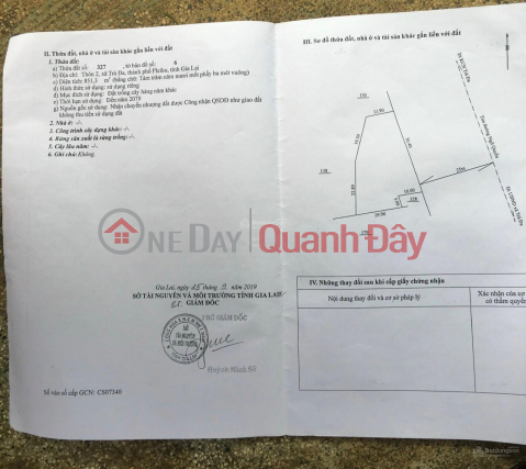 The owner quickly sold a very beautiful, super rare piece of land at a cheap price in Ngo Quyen, Tra Da commune, Plei Ku city _0