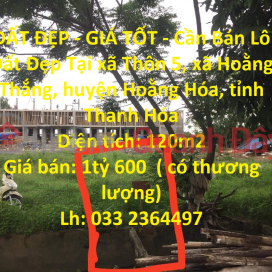 BEAUTIFUL LAND - GOOD PRICE - Beautiful Land Lot For Sale In Hoang Thang Commune, Hoang Hoa District, Thanh Hoa Province _0