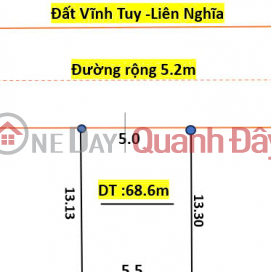 Bán đât vĩnh tuy liên nghĩa thông số đẹp không tỳ vết diện tích 68.6m nở hậu giá đầu tư _0