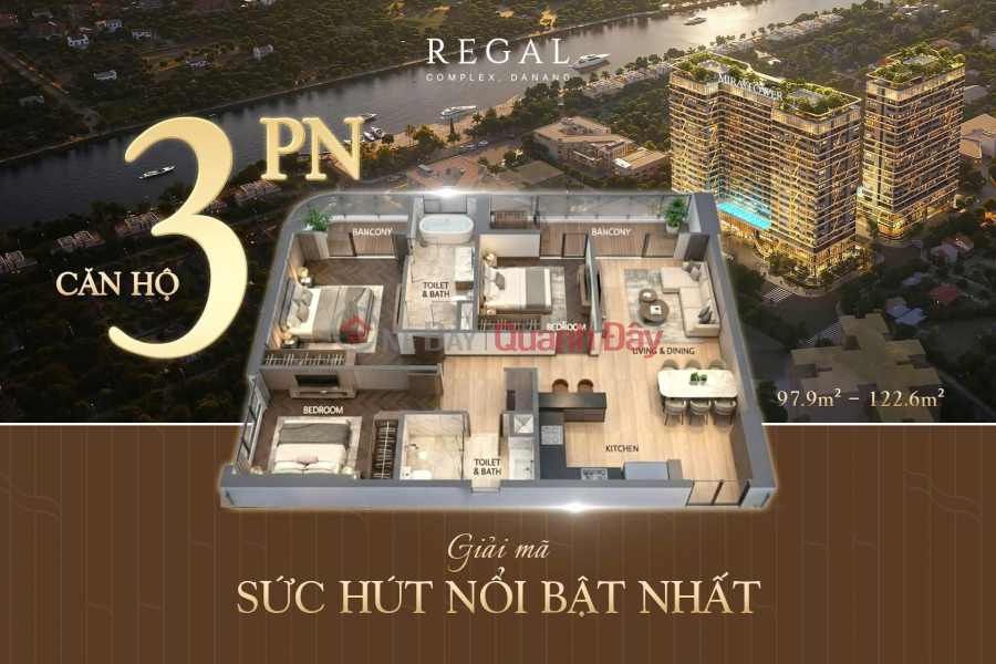 đ 7,5 tỷ Cơ hội sở hữu căn hội view sông ngắm biển tại Regal Complex Đà Nẵng