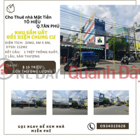 SỐC- Cho thuê nhà Mặt Tiền Tô Hiệu 32m2, 2 Lầu+ST, 15Triệu-GẦN CHUNG CƯ _0