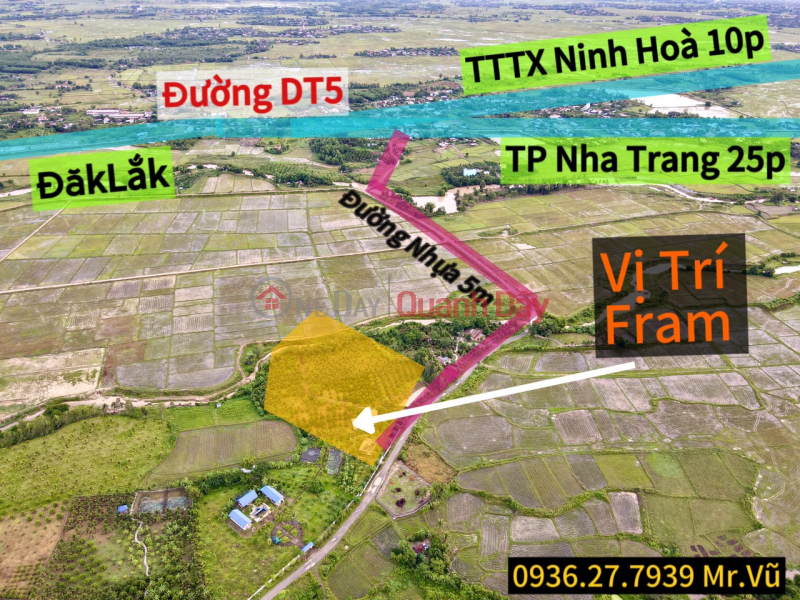 Bán Nhanh Fram Ninh Hưng 1,6ha.Đường Nhựa 5m,Cách TTHC chỉ 1km Niêm yết bán