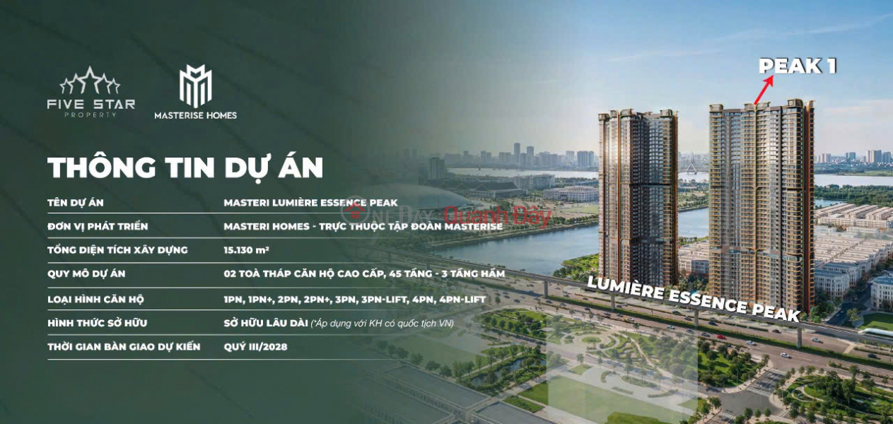 Property Search Vietnam | OneDay | Nhà ở, Niêm yết bán, Đầu tư chỉ nhỉnh hơn 1,8 tỷ - Sở hữu VIÊN KIM CƯƠNG 1BR - 1 ngủ LUMIERE Cổ Loa