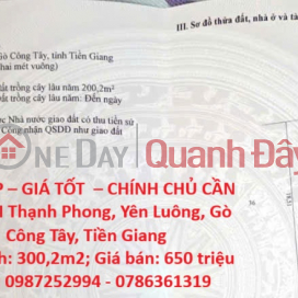 ĐẤT ĐẸP – GIÁ TỐT – CHÍNH CHỦ CẦN BÁN TẠI Thạnh Phong, Yên Luông, Gò Công Tây, Tiền Giang _0