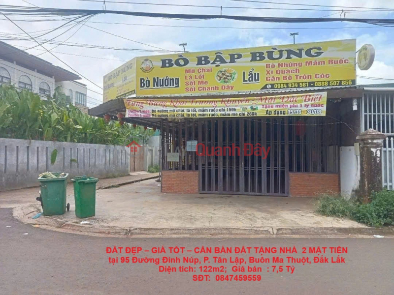 ĐẤT ĐẸP – GIÁ TỐT – CẦN BÁN ĐẤT TẶNG NHÀ 2 MẶT TIỀN tại Phường Tân Lập, Buôn Ma Thuột, Đắk Lắk Niêm yết bán