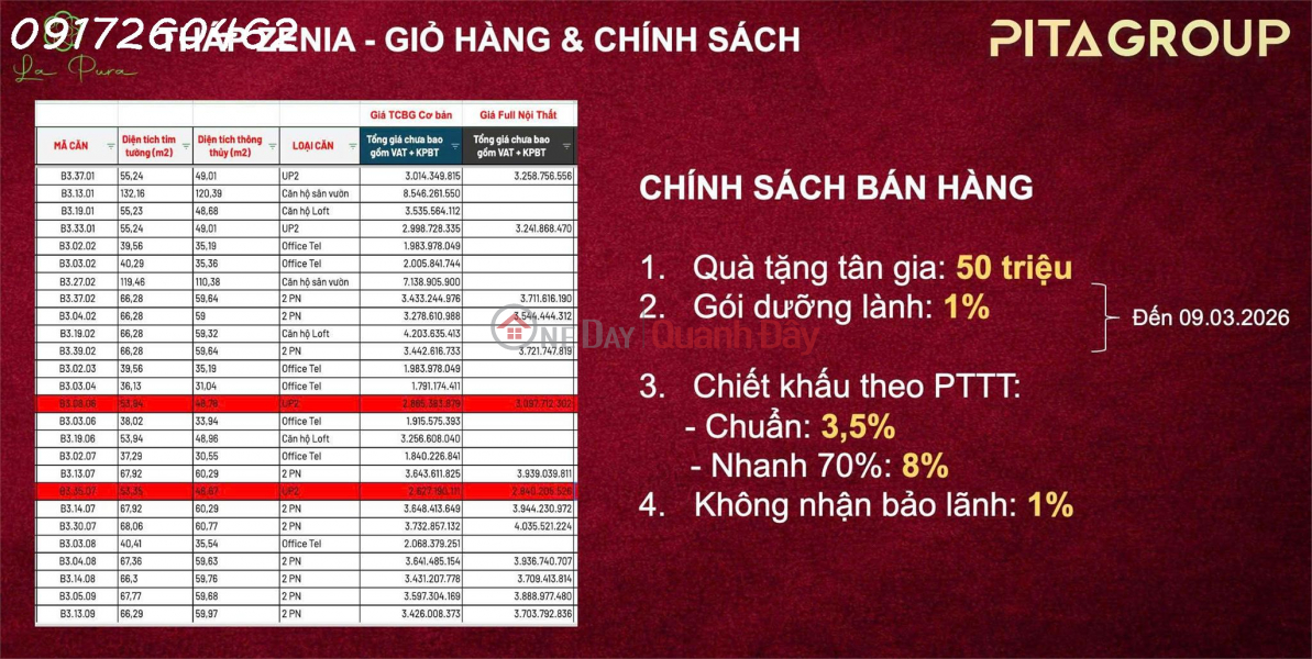 Chỉ cần thanh toán 400 triệu sỡ hữu ngay căn hộ cao cấp tại La Pura Việt Nam Bán, đ 46 triệu