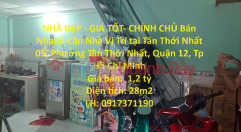 BEAUTIFUL HOUSE - GOOD PRICE - OWNER Sells House Quickly Location at Tan Thoi Nhat Ward - District 12 _0