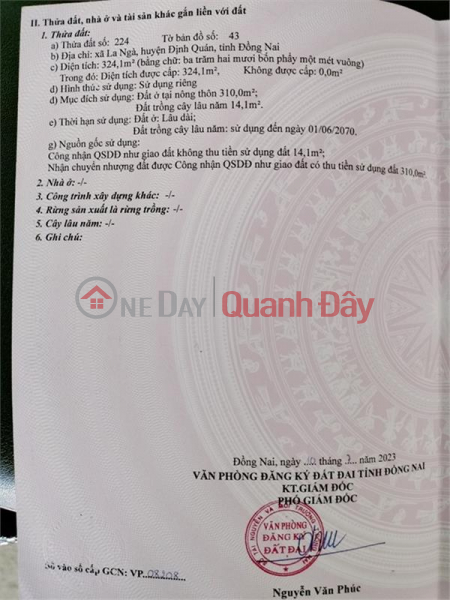 Property Search Vietnam | OneDay | Residential | Sales Listings | BEAUTIFUL LAND - GOOD PRICE - Residential Land for Quick Sale in La Nga Commune, Dinh Quan District, Dong Nai