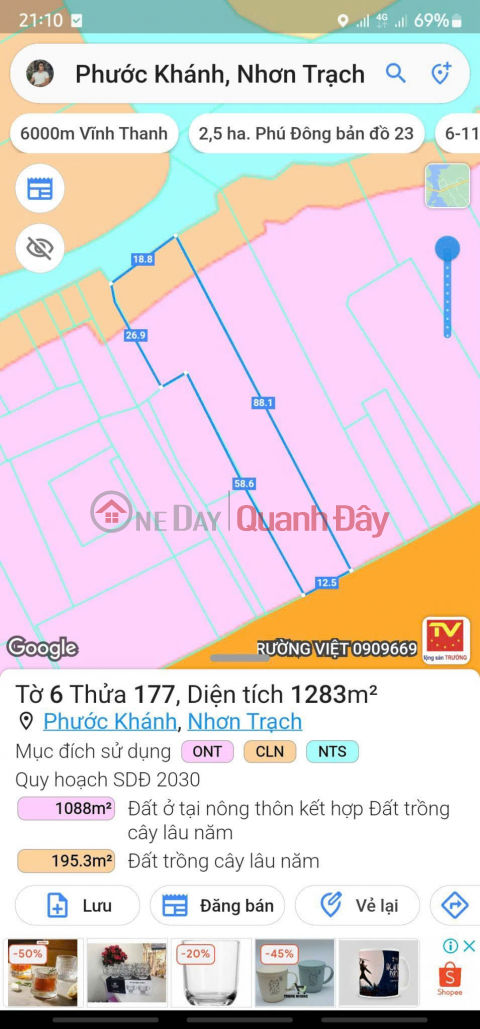 ĐẤT MẶT TIỀN ĐẸP – GIÁ TỐT – CHÍNH CHỦ CẦN BÁN Tại Xã Phước Khánh, Huyện NHƠN TRẠCH _0