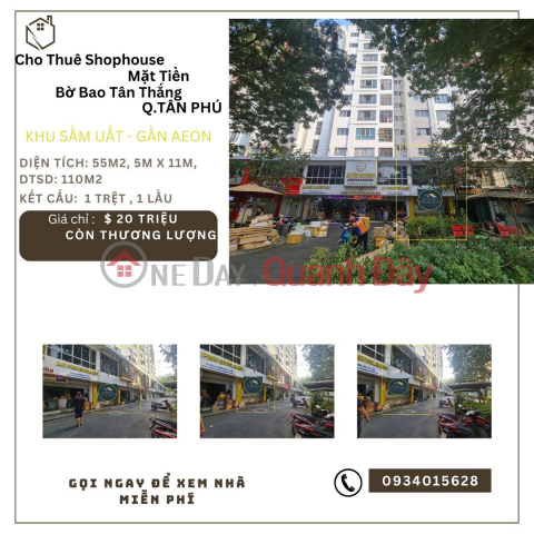 Shophouse for rent, Bo Bao frontage, Tan Thang, 55m2, 1st floor, close to AEON _0