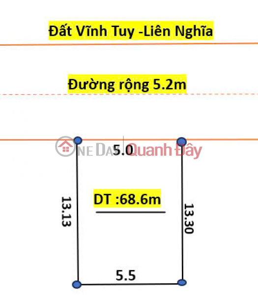 Bán đât vĩnh tuy liên nghĩa thông số đẹp không tỳ vết diện tích 68.6m nở hậu giá đầu tư Niêm yết bán