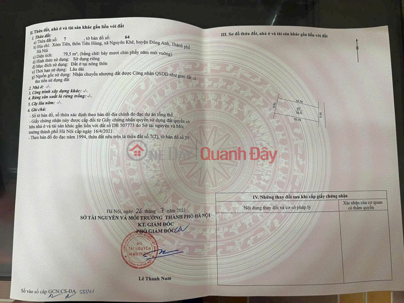 QUICK SALE OF LAND AT Xom Tien, Tien Hung, Nguyen Khe, Dong Anh, Hanoi City Sales Listings