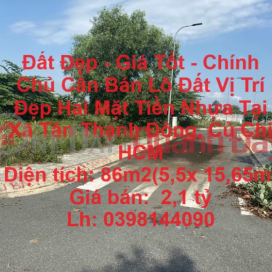 Beautiful Land - Good Price - Owner Needs to Sell Land Lot, Beautiful Location, Two Plastic Fronts, Tan Thanh Dong Commune, Cu Chi, HCM _0