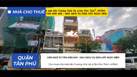 Cho thuê nhà mặt tiền Trương Vĩnh Ký q.Tân Phú 75m², 4TẦNG, 32Triệu - KHU DỊCH VỤ SẦM UẤT _0