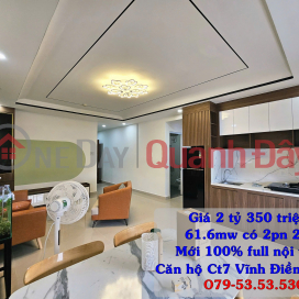 Căn hộ CT7 vinh điềm trung Nha Trang. có riêng sở hưu lâu dài. 2pn 2 wc. giá chỉ 2 ty 350 chính chủ _0