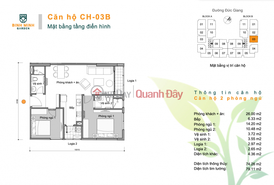 The owner needs to transfer the 2BR\\/74m2 apartment in Binh Minh Garden Apartment project, Duc Giang, Long Bien. Family Sales Listings