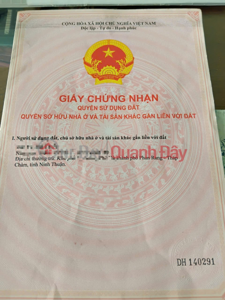 HOT HOT – OWNER NEEDS TO SELL A HOUSE WITH A STREET FRONTAGE IN PHUOC MY WARD, PHAN RANG - THAP CHAM CITY, NINH THUAN PROVINCE Sales Listings
