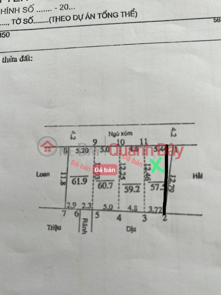 Consignment for sale of 57.5m2, in Lang hamlet, Dai Yen, Chuong My, Hanoi, but only charged for an area of more than 46m2, mt. Sales Listings