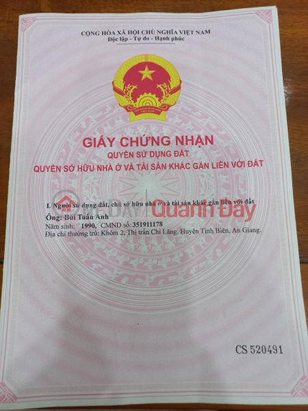 Property Search Vietnam | OneDay | Nhà ở Niêm yết bán, Chính Chủ - CẦN BÁN Lô Đất Giá Tốt Tại Xã Văn Giáo, Huyện Tịnh Biên, An Giang