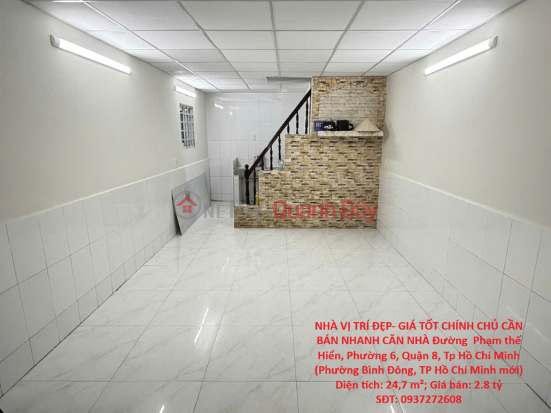 HOUSE IN A PRIME LOCATION - GOOD PRICE - OWNER NEEDS TO SELL QUICKLY. Located on Pham The Hien Street, Ward 6, District 8. Sales Listings