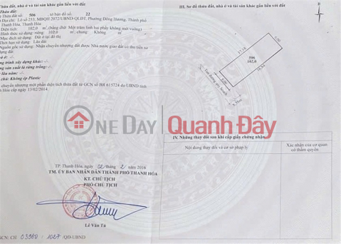 HOT HOT – OWNER NEEDS TO SELL HOUSE IN DONG HUONG WARD, THANH HOA CITY, THANH HOA PROVINCE _0