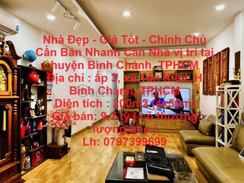 Beautiful House - Good Price - Owner Needs to Sell Quickly House located in Binh Chanh district, HCMC Sales Listings