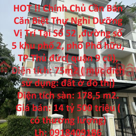 HOT!! Owner For Sale Resort Villa Location In Thu Duc City - Ho Chi Minh City _0