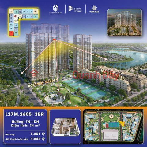 CĂN 3PN ĐẸP NHẤT H1 VIEW TRIỆU ĐÔ MASTERI WATERFRONT NHẬN NHÀ Ở NGAY, TẶNG QUÀ NỘI THẤT 80TR _0