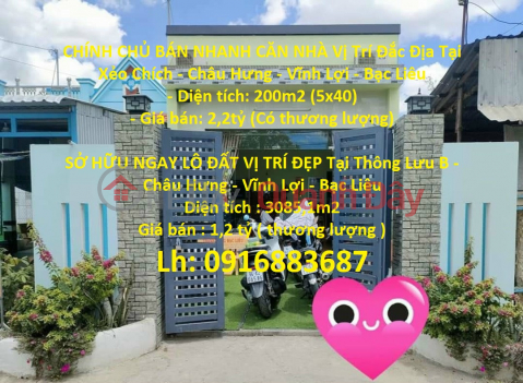 GENUINE SELL HOME QUICKLY LOCATED IN Xeo Chich - Chau Hung - Vinh Loi - Bac Lieu _0