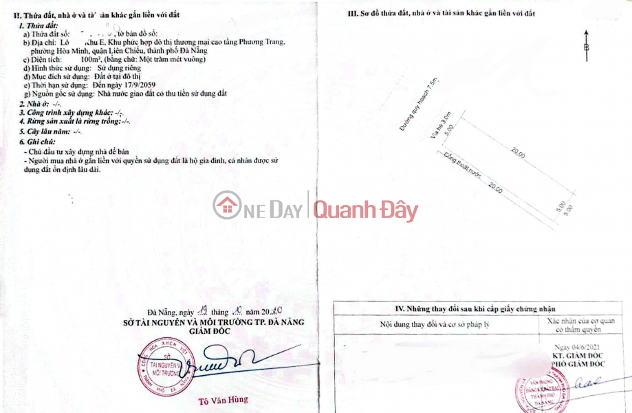 Property Search Vietnam | OneDay | Nhà ở, Niêm yết bán | Bán đất đường 7,5m Hòa Phú 26 - Kẹp lối đi bộ 1m