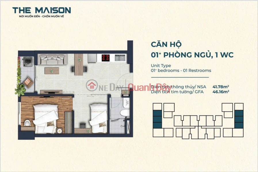 Căn hộ THE MAISON - Chỉ 1,38 tỷ/căn Full Nội Thất Cao Cấp Việt Nam | Bán đ 1,38 tỷ