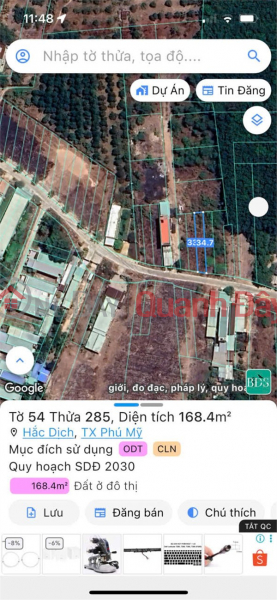 OWNER'S LAND - Urgent sale of land lot in Suoi Nhum Hamlet, Hac Dich Ward, Phu My Town - Ba Ria Vung Tau, Vietnam Sales, đ 1.5 Billion
