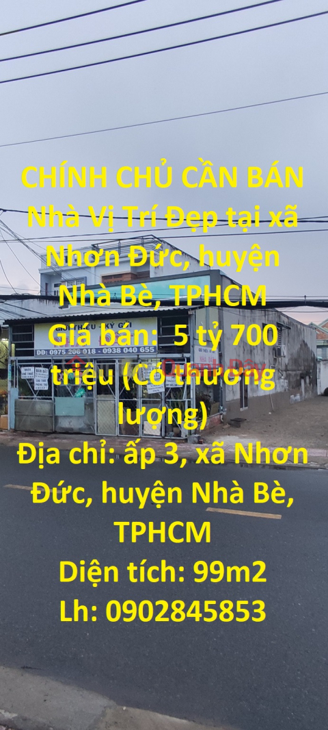CHÍNH CHỦ CẦN BÁN Nhà Vị Trí Đẹp tại xã Nhơn Đức, huyện Nhà Bè, TPHCM _0