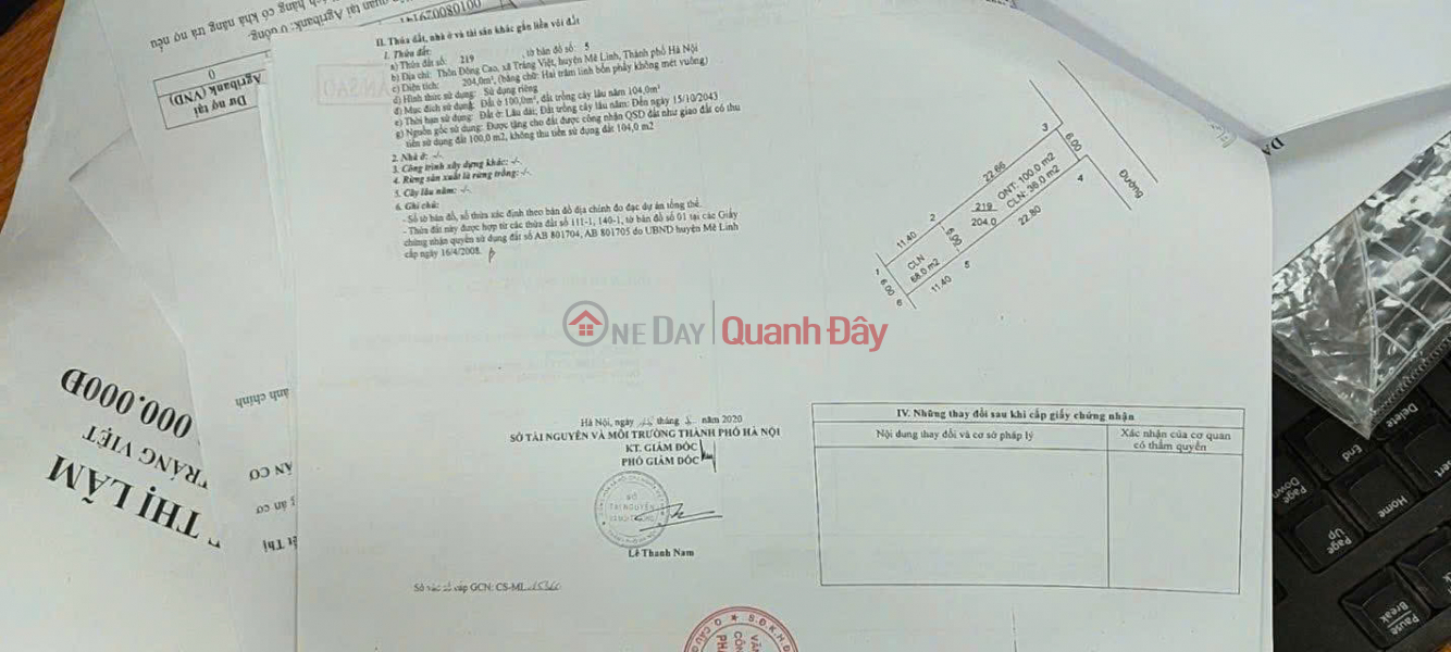 đ 10.2 Billion | OWNER SELLS 204M² LAND LOT - FREE 3-STOREY HOUSE IN DONG CAO, TRANG VIET, ME LINH