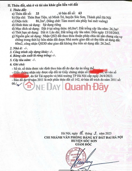 Owning a Land Plot in Minh Tri Commune - Asphalt Road - Adjacent to Soc Son Golf Course and Ban Tien Lake (1.5 billion) Sales Listings