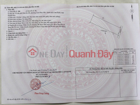 BEAUTIFUL LAND - INVESTMENT PRICE - QUICK SALE OF LAND IN Cam Phuc Bac Ward, Cam Ranh City, Khanh Hoa Province _0
