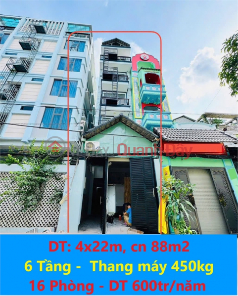 Serviced apartment for sale 4x22m 6 floors, 16-room elevator - Vo Hoanh frontage, near Tan Huong - only 13.5 billion Sales Listings