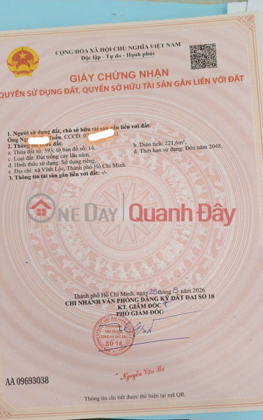 Property Search Vietnam | OneDay | Residential | Sales Listings PRIME LOCATION - GREAT PRICE - LAND FOR SALE on the Central Canal frontage, Vinh Loc A Commune, Binh Chanh District, Ho Chi Minh City