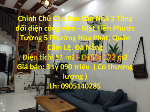 Owner For Sale 3 Floor House opposite the park - Phuoc Tuong 5 Front - Da Nang City _0