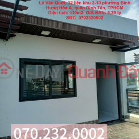 HOUSE IN GOOD LOCATION - GOOD PRICE, OWNER NEEDS TO SELL QUICKLY. Corner house with 2 street fronts in Binh Tan district, HCMC _0