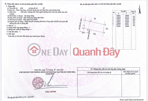 CODE 966 – 967 (NH22-23): SELLING 2 LOT OF LAND FRONT TL8, CONNECTING KHANH VINH, NINH HOA _0