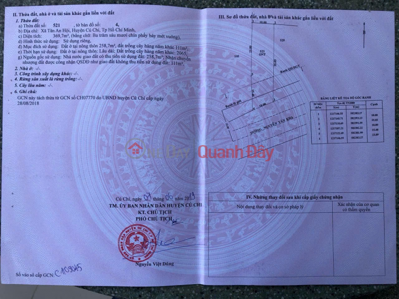 ĐẤT ĐẸP – GIÁ TỐT – CHÍNH CHỦ BÁN LÔ ĐẤT 2 MẶT TIỀN Đường Nguyễn Văn Khạ, Tân An Hội, Củ Chi HCM Niêm yết bán