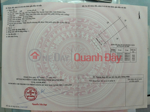 PRIME LAND - GREAT PRICE - URGENT SALE OF A POTENTIAL LAND PLOT IN CAM PHUOC TAY COMMUNE, CAM LAM DISTRICT, KHANH HOA PROVINCE _0