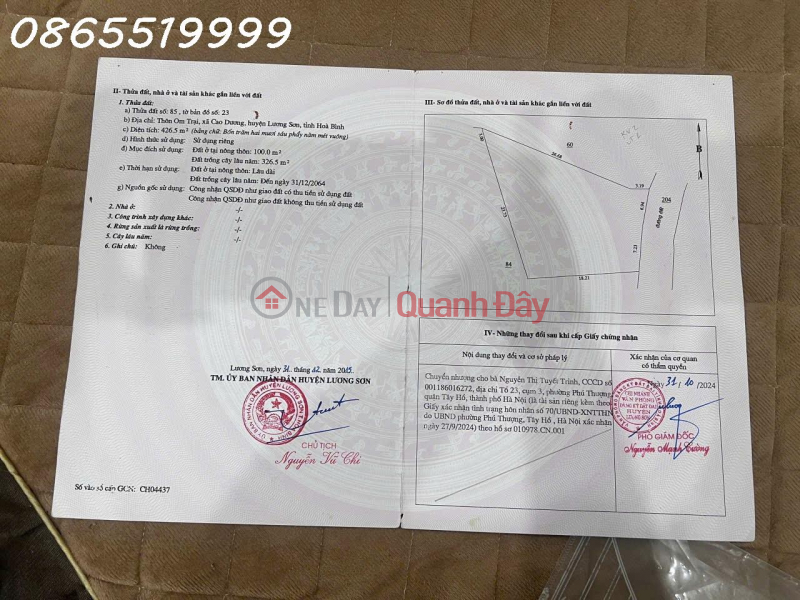 Property Search Vietnam | OneDay | Residential | Sales Listings | OWNER URGENTLY SELLING PLOT OF LAND RIGHT NEXT TO HO CHI MINH - LUONG SON ROAD