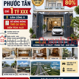 Đất nền nhà phố Phươc Tân chỉ 1 tỷ 600 gần cổng 11, SHR thổ cư 100% DT 4x21 _0