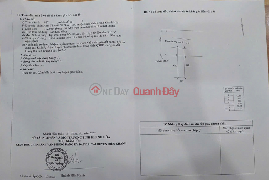 đ 680 Million Land for sale in Suoi Tien - Dien Khanh, fully residential land, price only 680 million VND.