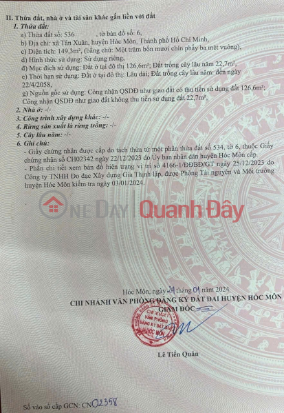 đ 15.68 Billion | PRIME LOCATION - PROFITABLE INVESTMENT - For Sale Street Front Lot in Tan Xuan Commune, Hoc Mon, HCM