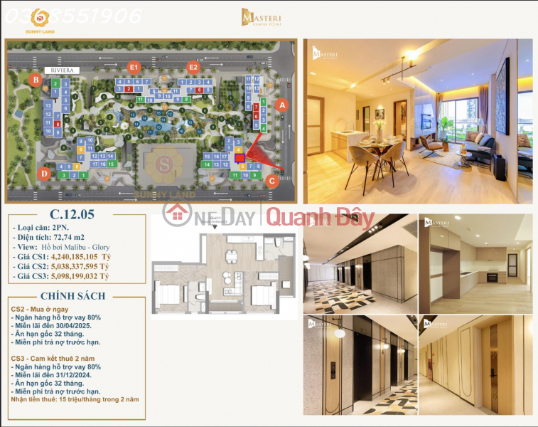 Property Search Vietnam | OneDay | Nhà ở, Niêm yết bán Mở bán căn hộ khu Compound Cao cấp Masteri Centre Point, Căn 2PN 2WC chỉ 4.2 Tỷ